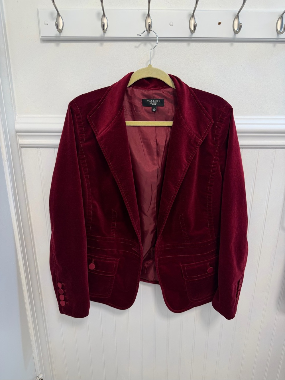 Talbots Velvet Blazer in Deep Burgundy